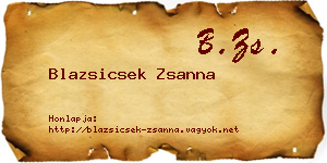 Blazsicsek Zsanna névjegykártya
