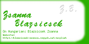 zsanna blazsicsek business card